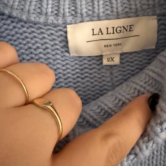 La Ligne Sweater | Solid Marin Sweater in Pale Blue - Picture 6 of 6